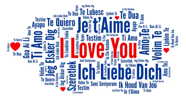 I Love you in different languages word cloud