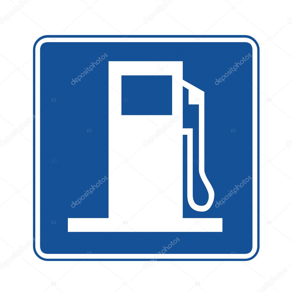 Gas station and pump symbol icon