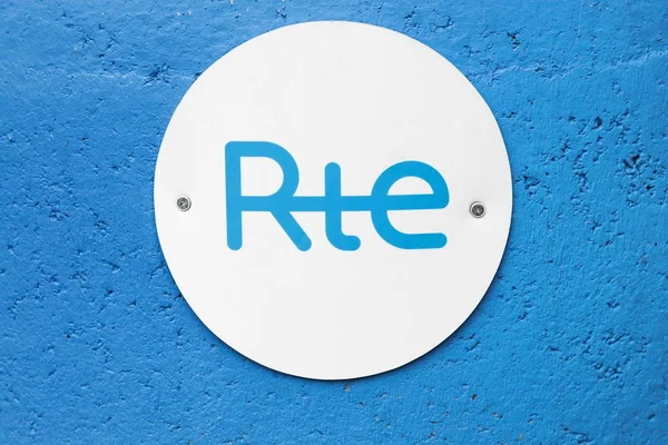 Lyon Francja Października 2018 Rte Logo Ścianie Rte Jest Operator — Zdjęcie stockowe