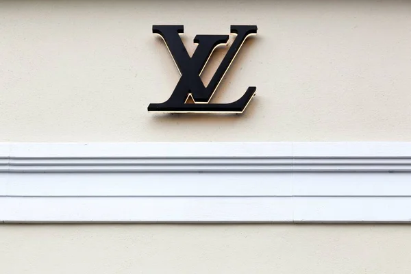 Copenhague Dinamarca Octubre 2018 Louis Vuitton Firma Una Pared Louis — Foto de Stock