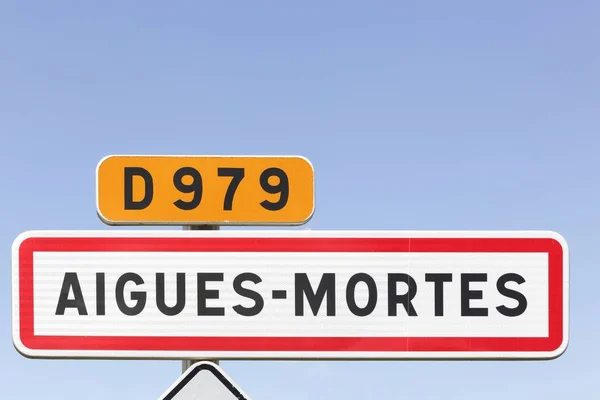 Panneau Routier Aigues Mortes France — Photo