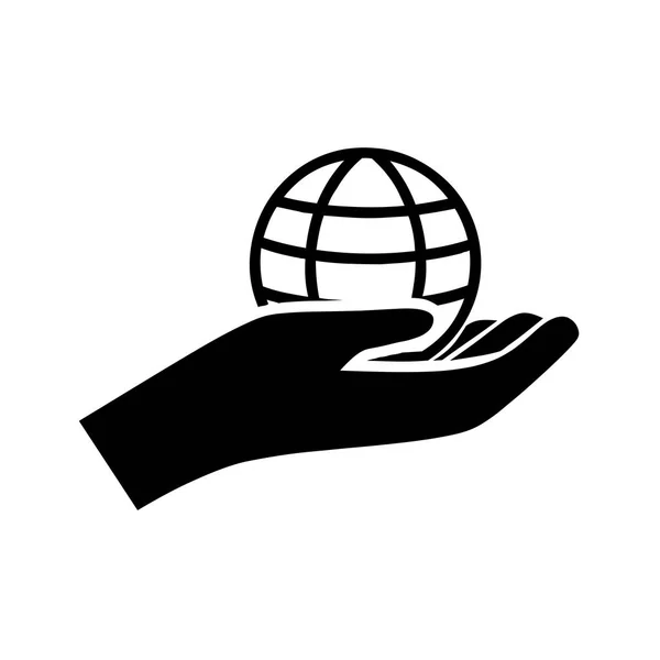 Hand Halten Globus Symbol — Stockfoto