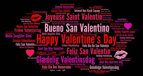 Feliz Día San Valentín Diferentes Idiomas — Foto de Stock