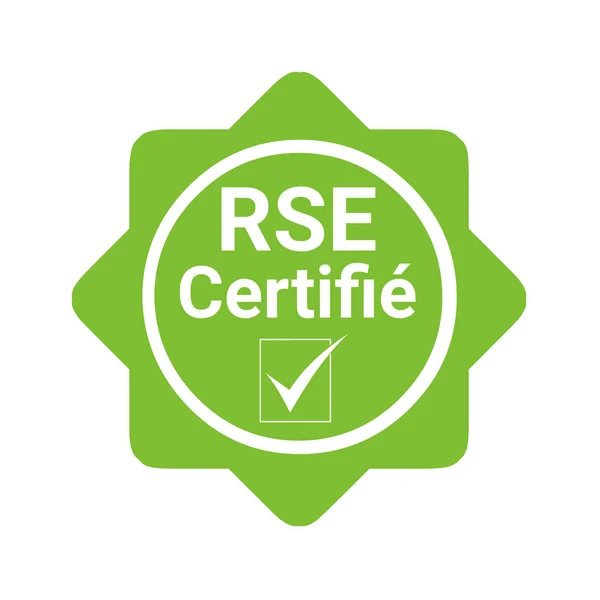 Corporate social responsibility certified badge called RSE, responsabilite societale entreprise in French