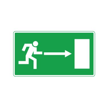 Yeşil acil çıkış işareti illüstrasyon