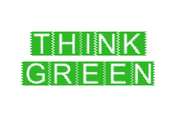 Sello Goma Con Texto Think Green — Foto de Stock