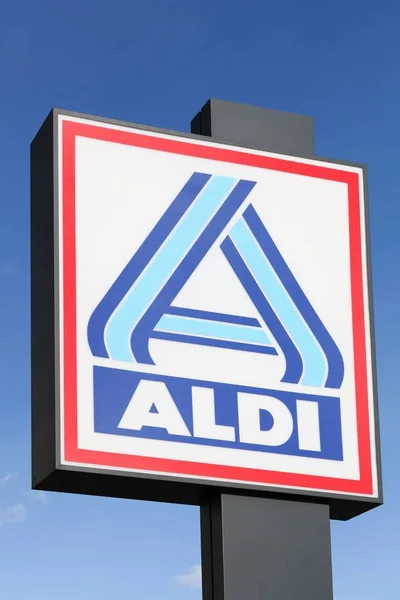 Viby Dänemark Oktober 2018 Aldi Logo Einer Stange Aldi Ist — Stockfoto