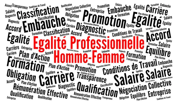 Égalité Professionnelle Des Sexes Dans Nuage Mots Français — Photo