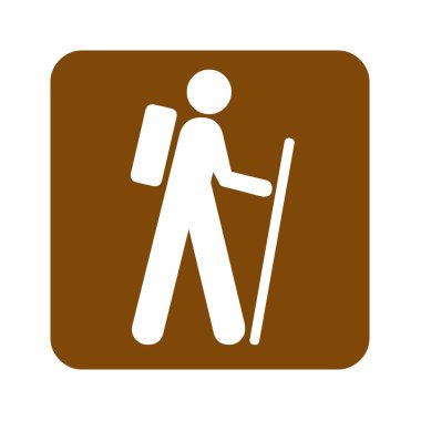 Kahverengi hiking eğlence işareti