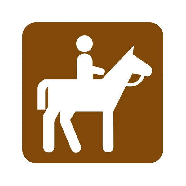 Brown Horseback Riding Recreational Sign — Stock Photo, Image