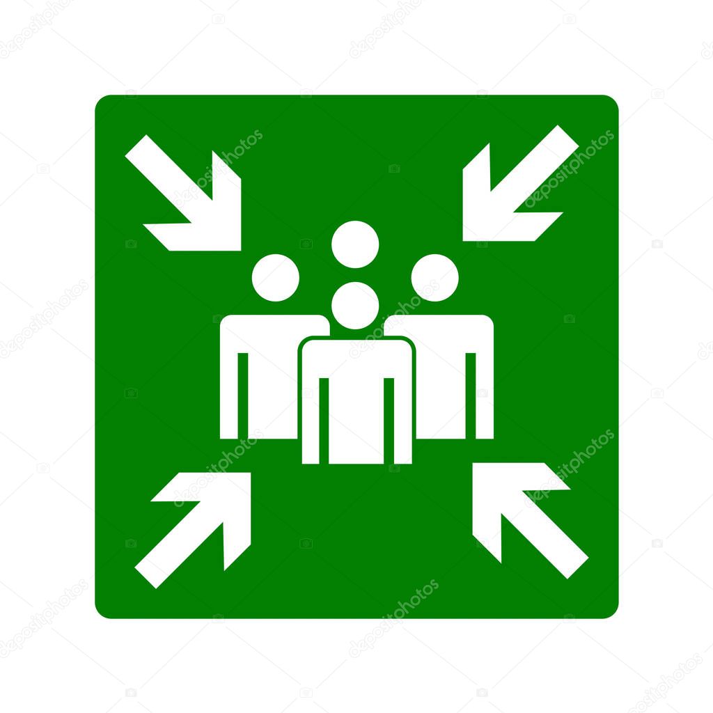 Assembly point sign illustration