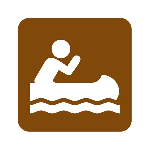 棕色皮划艇休闲标志 — 图库照片