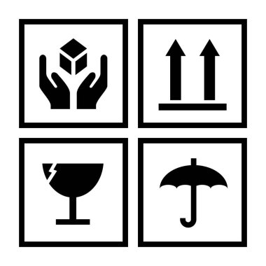 Package handling symbols illustration clipart