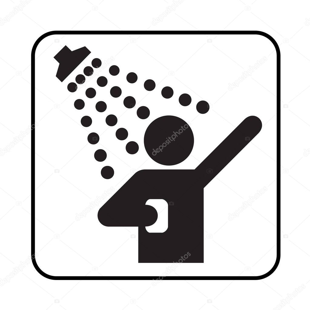 Shower sign pictogram illustration