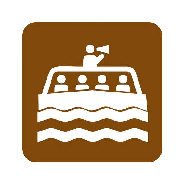 Brown Barco Turismo Sinal Recreativo — Fotografia de Stock