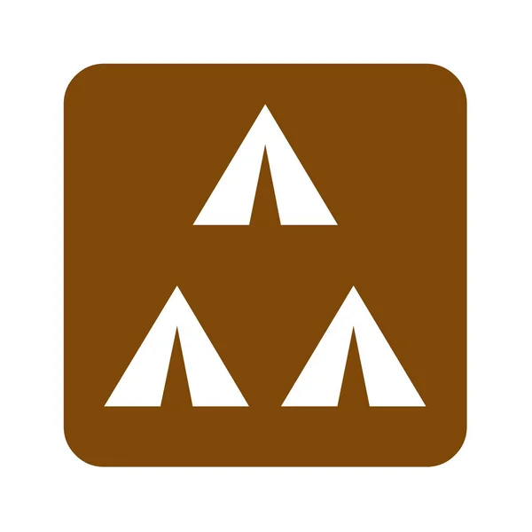 Bruine Groep Camping Recreatief Teken — Stockfoto