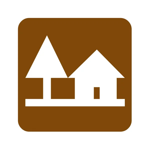 Brown Camper Cabin Recreatieve Teken — Stockfoto