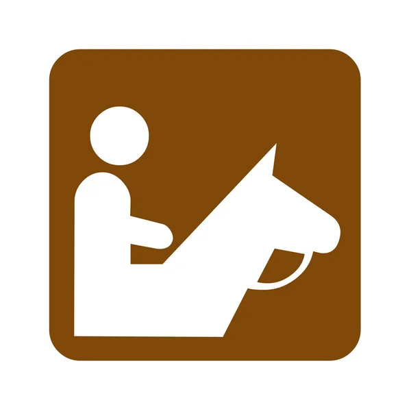 Brown Equestrian Area Recreational Sign — Stock Photo, Image