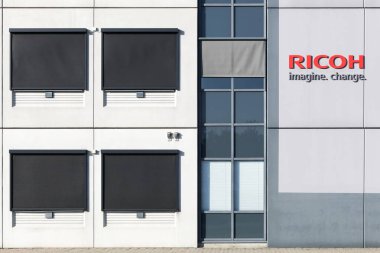 Aarhus, Danimarka - 14 Ekim 2018: Ricoh ofis binası. Ricoh Company, Ltd.is bir Japon çokuluslu görüntüleme ve elektronik şirketi