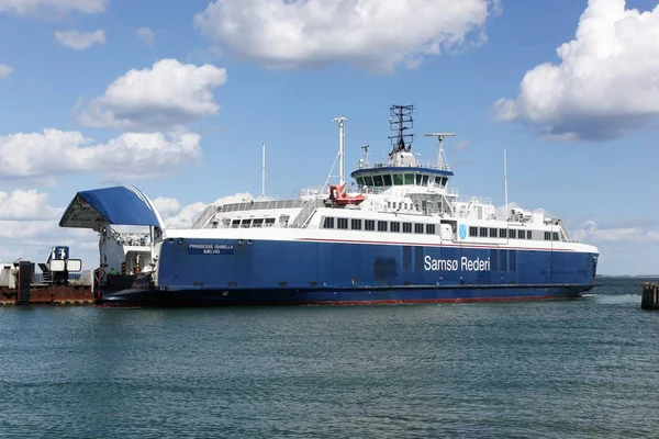 Hou Dinamarca Mayo 2019 Barco Ferry Navegando Entre Puerto Hou — Foto de Stock