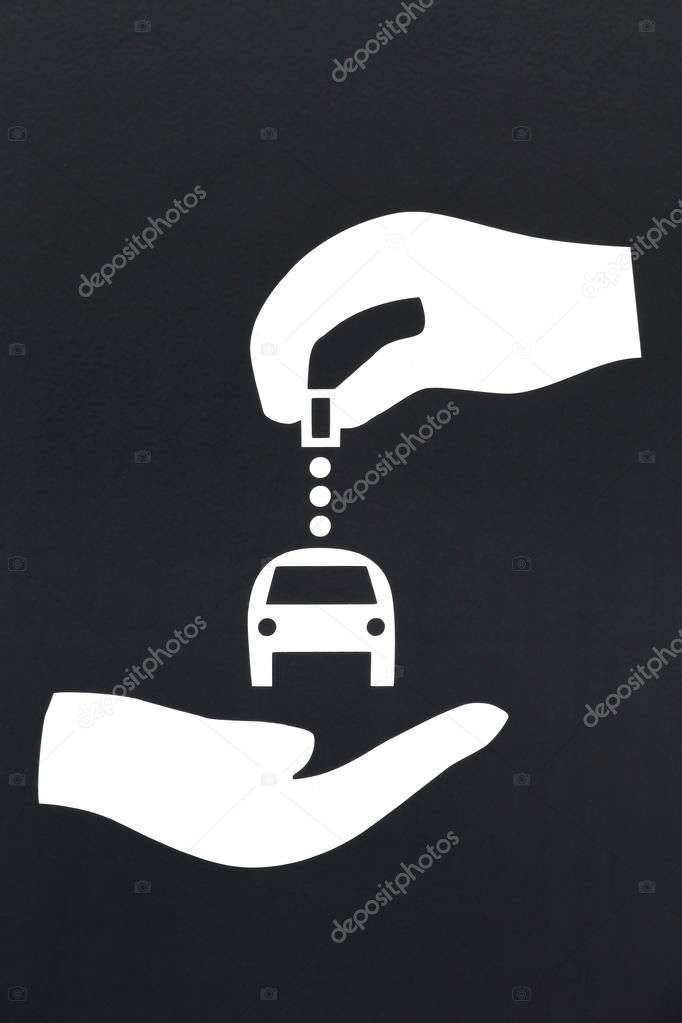 Carsharing station symbol on a panel