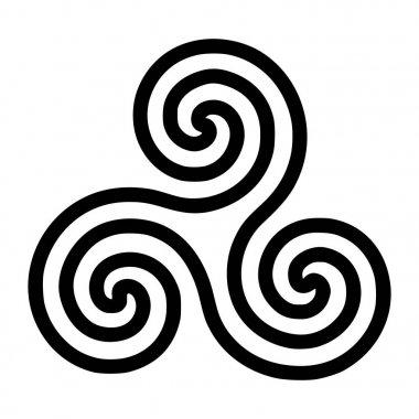 Beyaz arka plana sahip Triskelion sembol simgesi