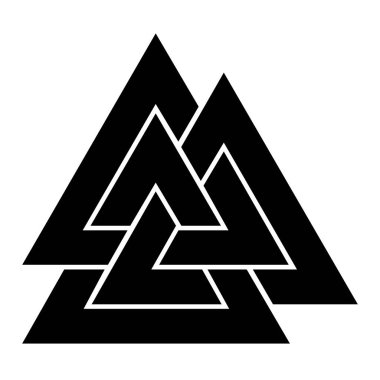 Beyaz arka planlı Valknut simge simgesi