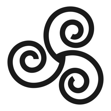Beyaz arka plana sahip Triskelion sembol simgesi