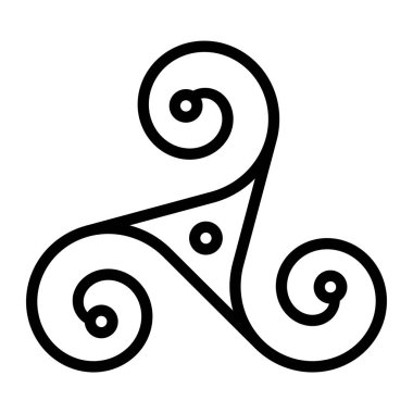 Beyaz arka plana sahip Triskelion sembol simgesi