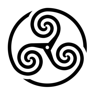 Beyaz arka plana sahip Triskelion sembol simgesi
