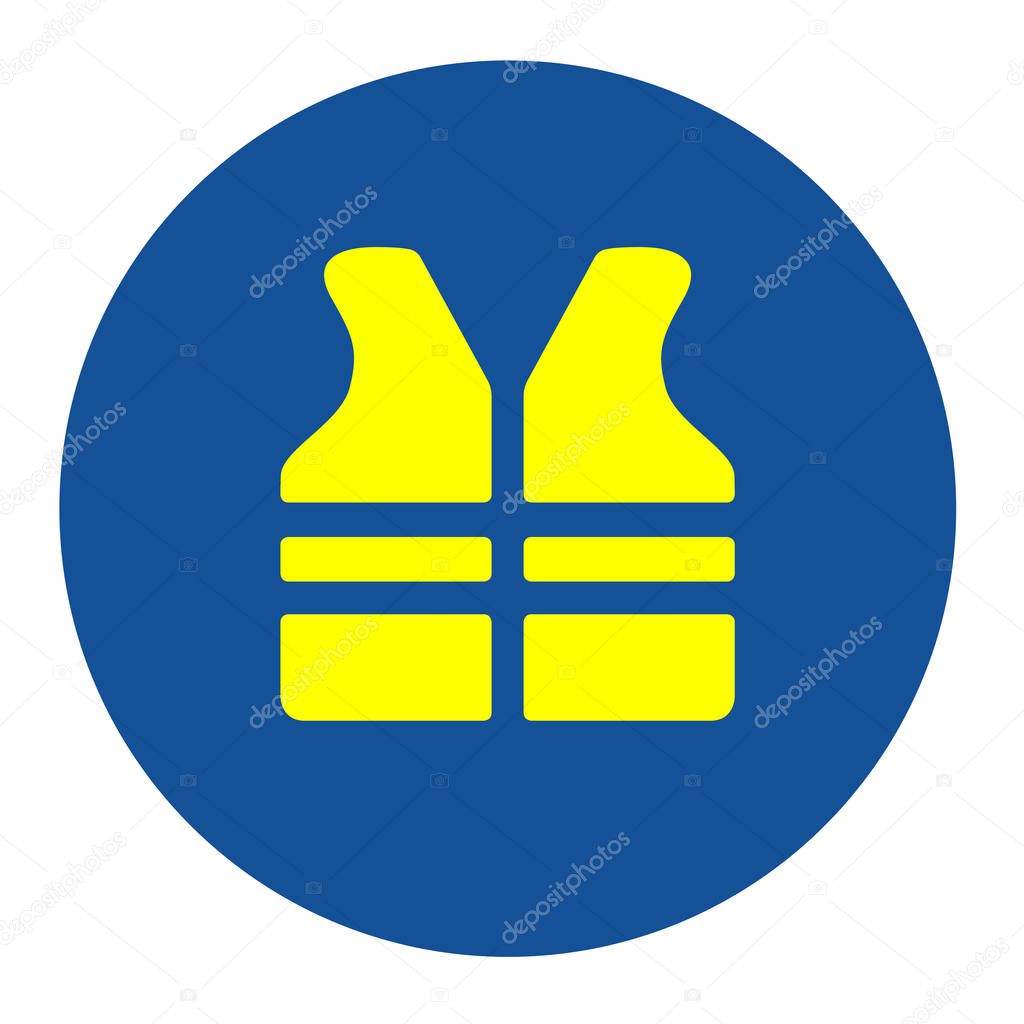 Safety yellow vest must be worn sign