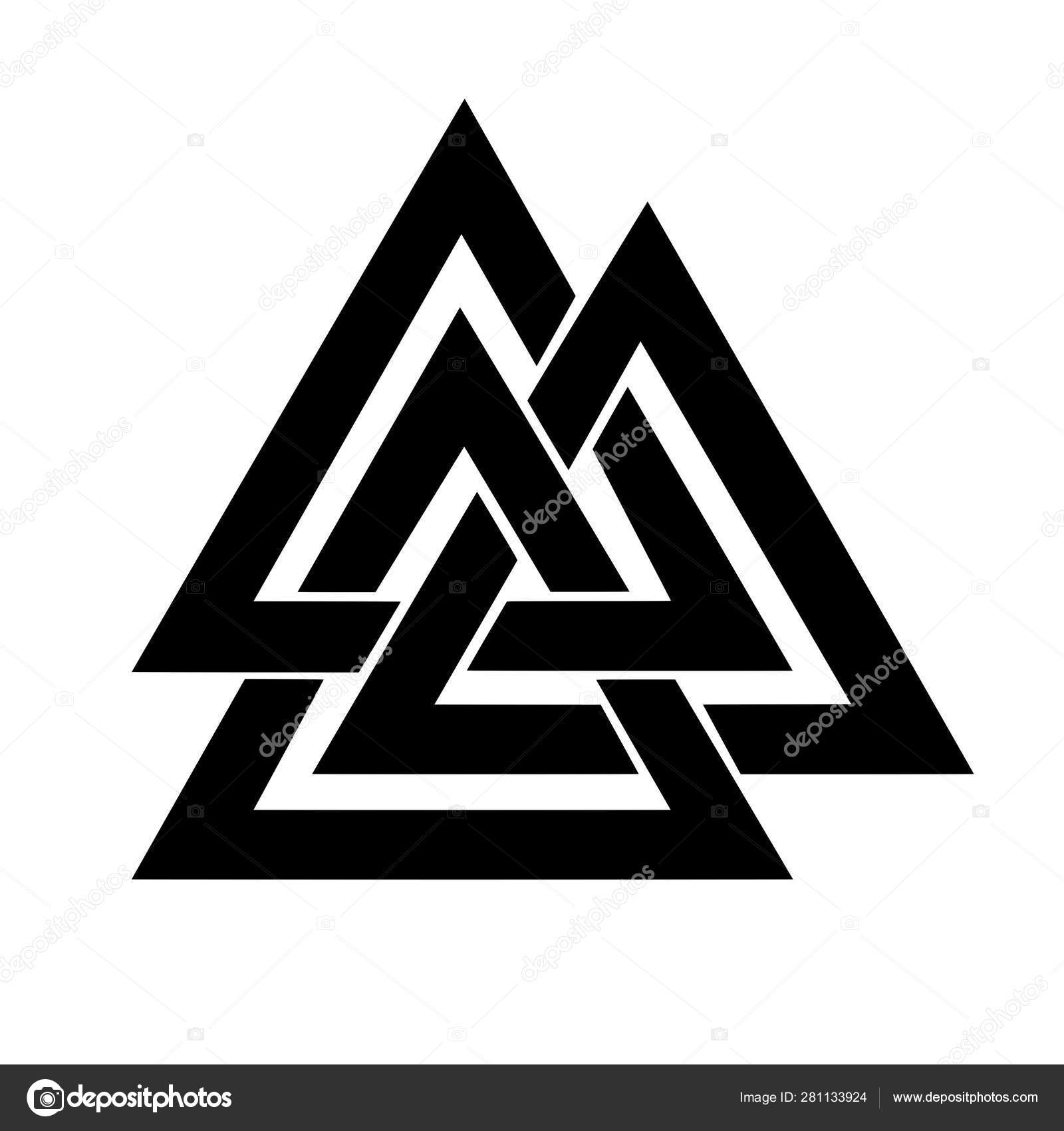 Valknut Symbol Ikon Med Hvid Baggrund — Stockfoto © ricochet69 #281133924, image size:1600x1700