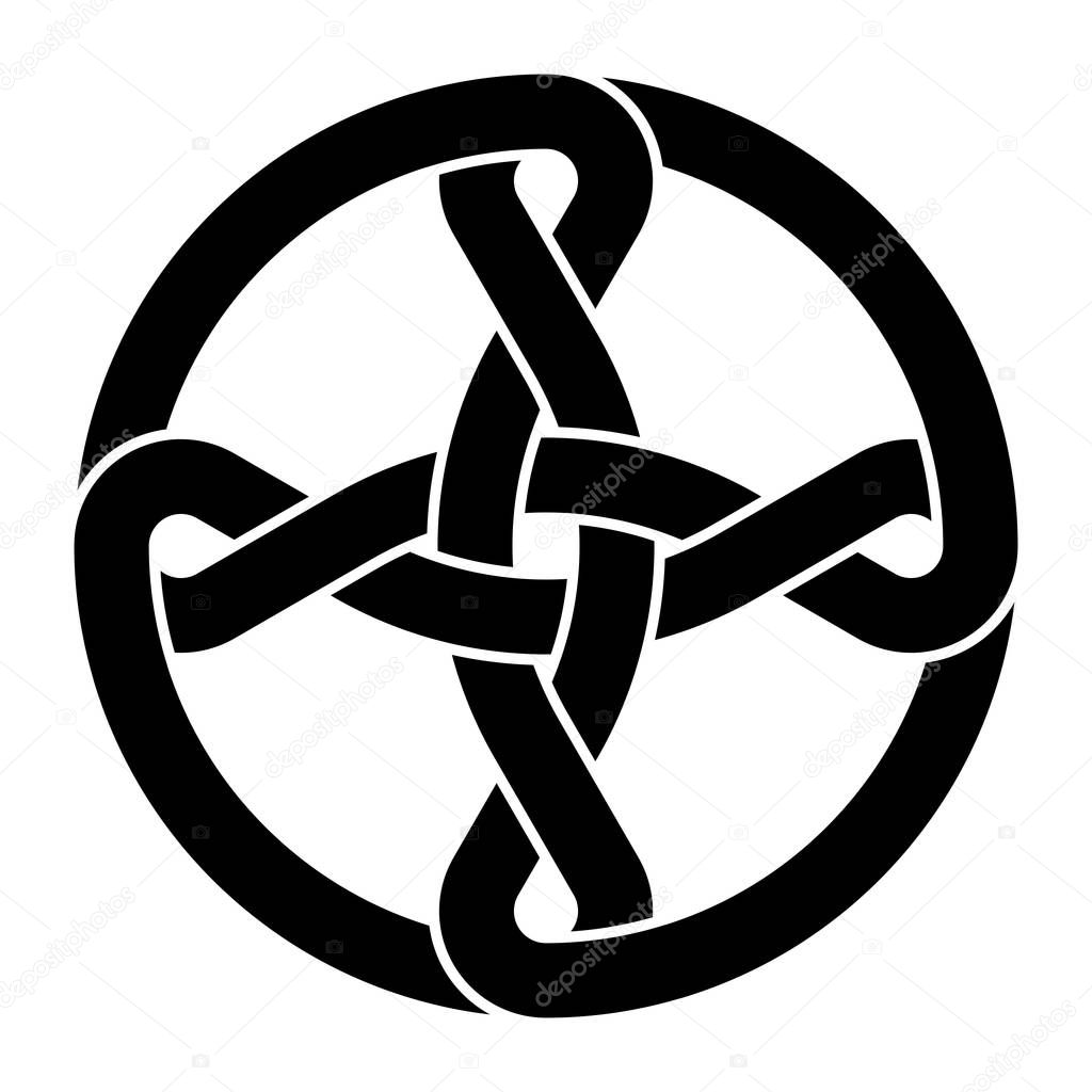 Circular cross knot symbol icon
