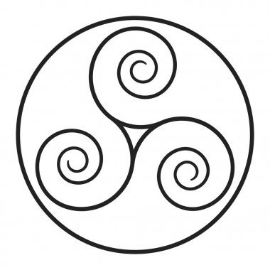 Beyaz arka plana sahip Triskelion sembol simgesi