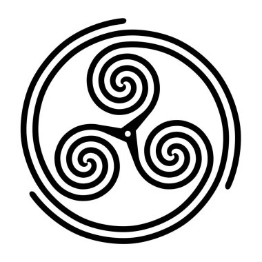 Beyaz arka plana sahip Triskelion sembol simgesi