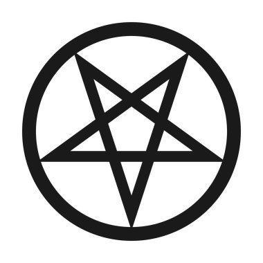 Beyaz arka planlı pentacle sembol simgesi