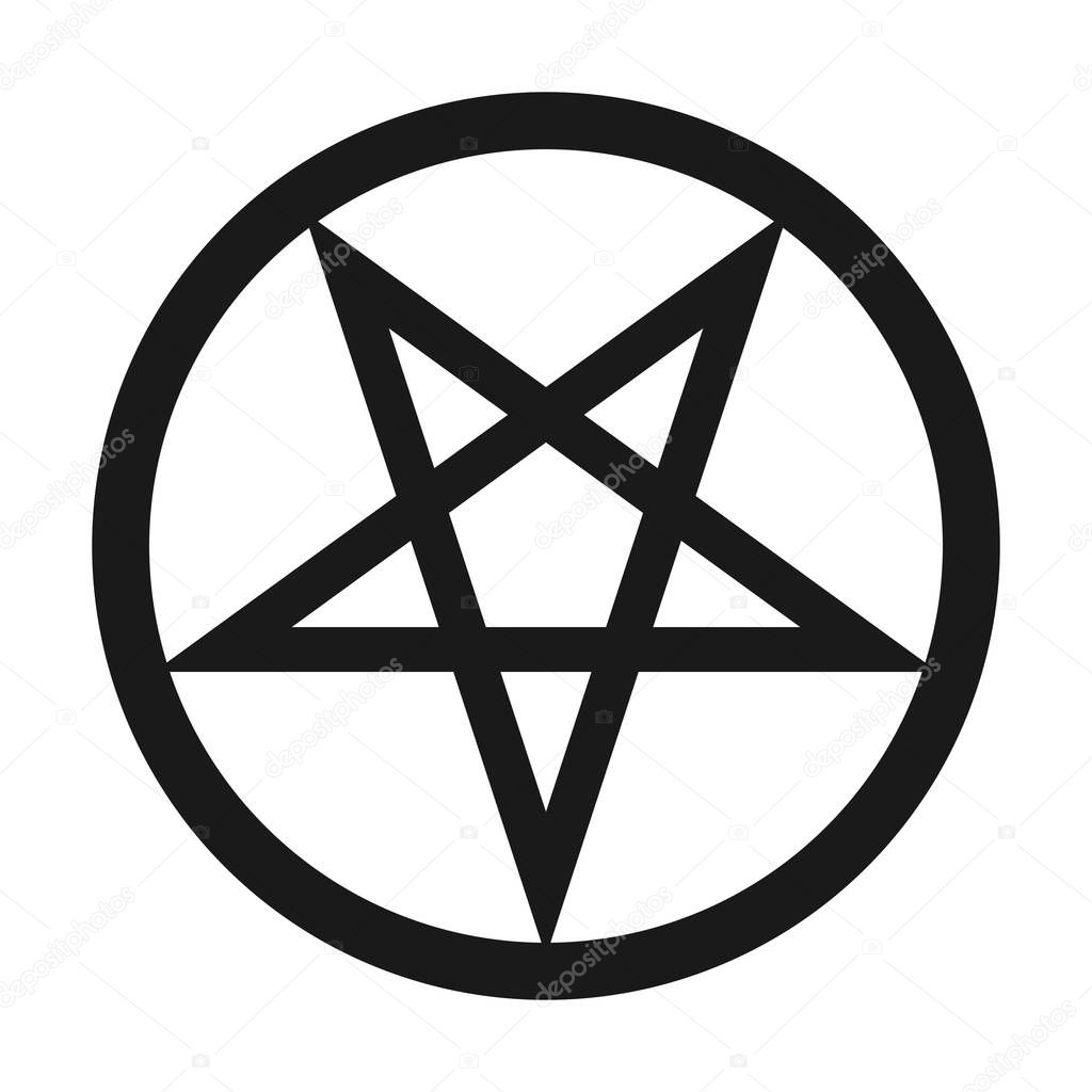 Pentacle symbol icon with a white background