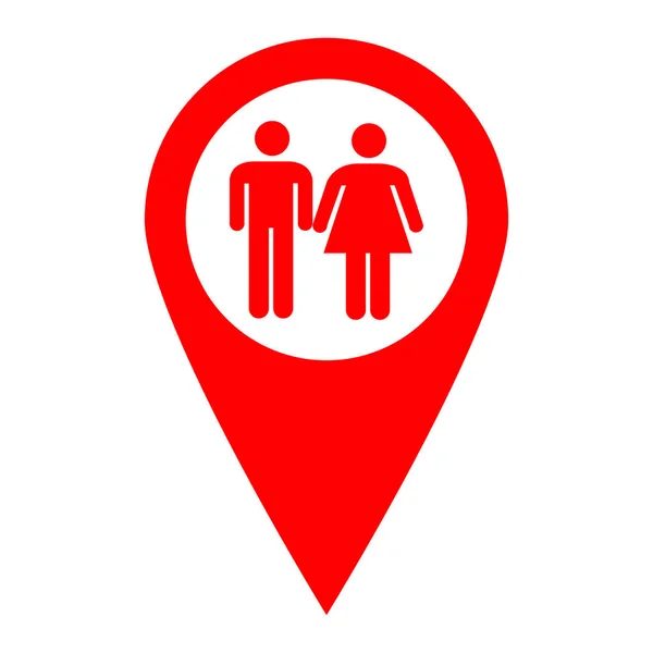 Red Map Pointer Toilets Sign — Stock Photo, Image