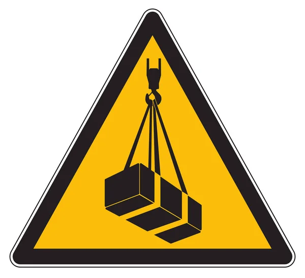 Overhead Load Warning Yellow Sign — Stock Photo, Image