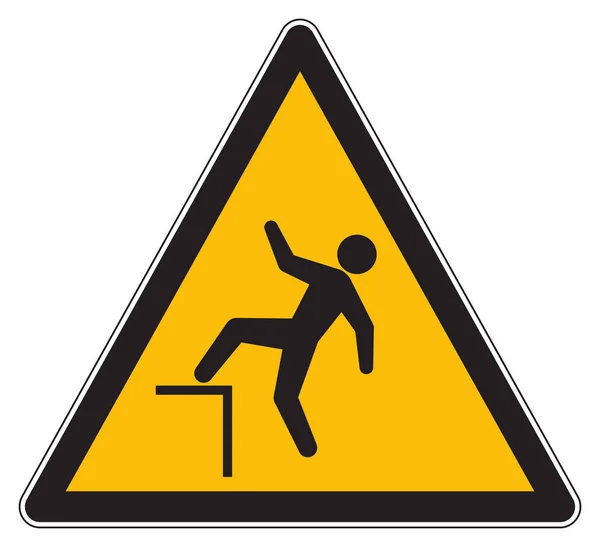 Warning Risk Falling Yellow Sign — Stock Photo, Image