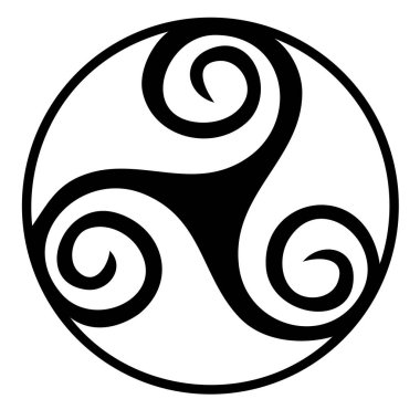 Beyaz arka plana sahip Triskelion sembol simgesi
