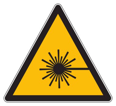 Lazer ışını sarı işareti için uyarı