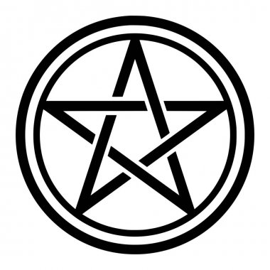 Daire içinde pentacle sembol simgesi