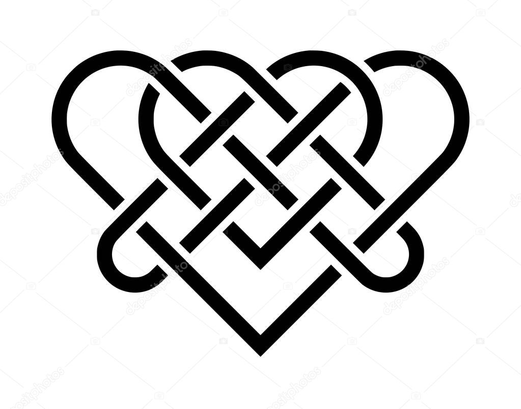 Celtic knot heart symbol 