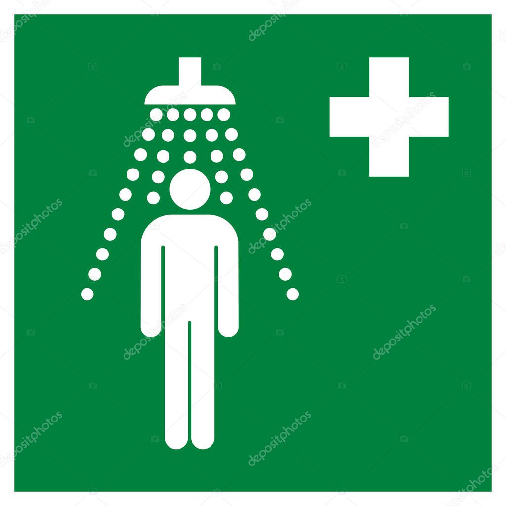 Safety shower symbol illustration