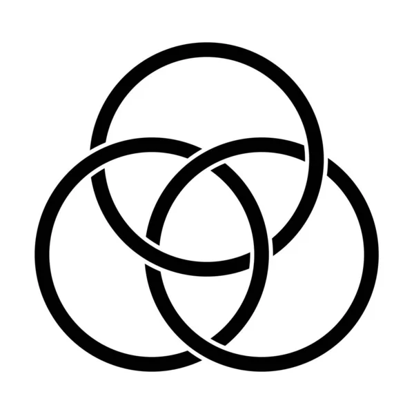 Borromean Pierścienie Ilustracja Symbol — Zdjęcie stockowe