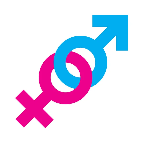 Símbolo Igualdade Género Com Fundo Branco — Fotografia de Stock