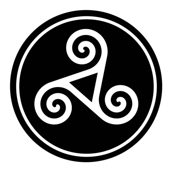 Triskelion Symbol Icon Black Circle — Stock Photo, Image