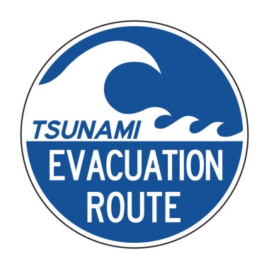 Tsunami tahliye rota yol işareti