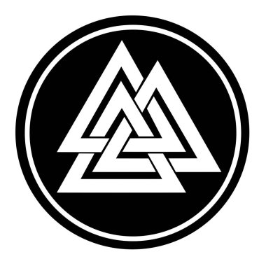 Siyah daire içinde Valknut sembolü 